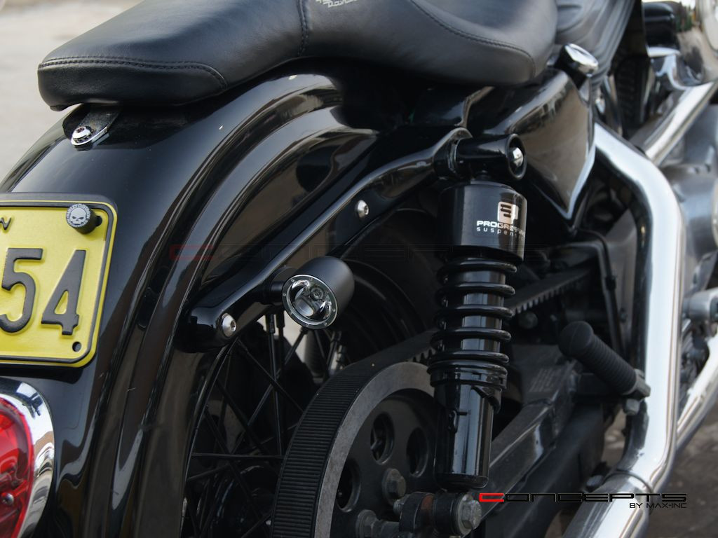 Black + Alum Bezel CNC Machined Billet Alum Classic Integrated LED Stop / Tail Lights + Turn Signals