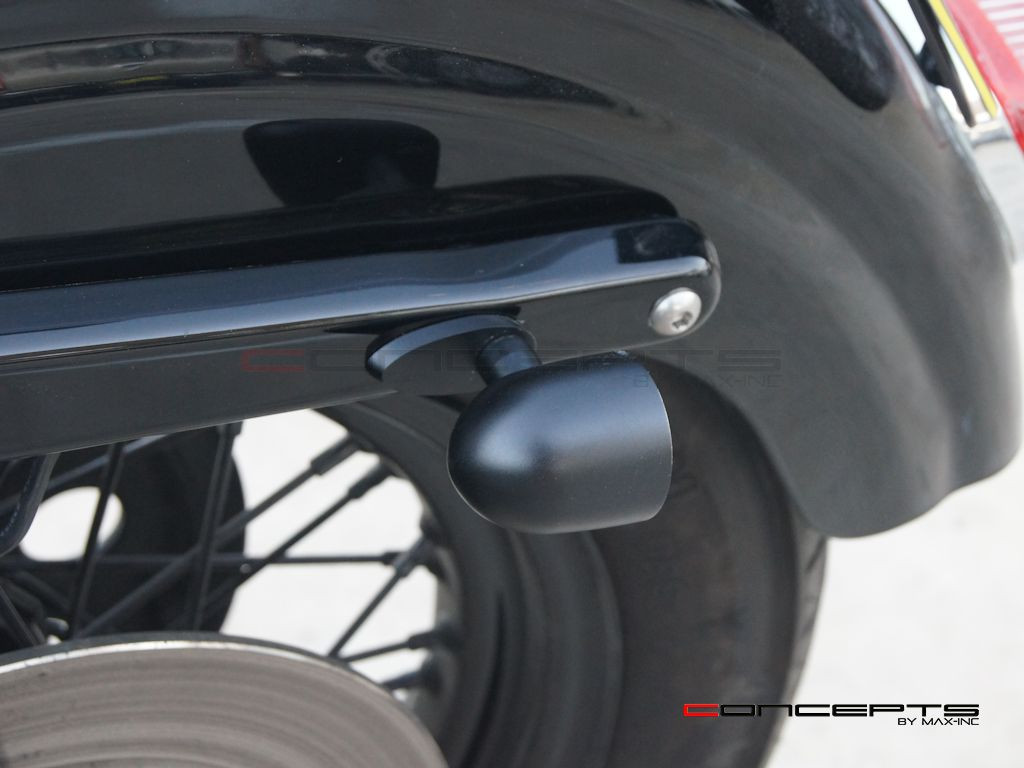 Set Of 4 Black + Brass Bezel CNC Machined Billet Alum Classic Integrated Front & Rear Turn Signals