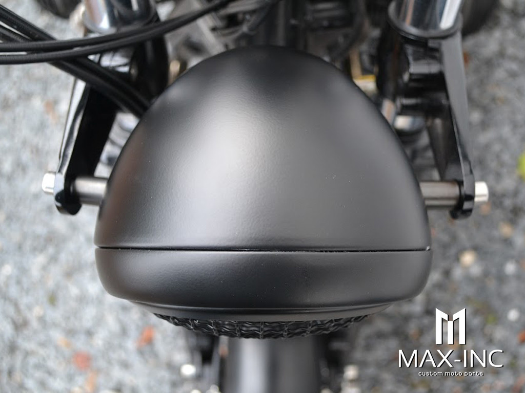 6" Matte Black Universal Metal Headlight + Mesh Grill