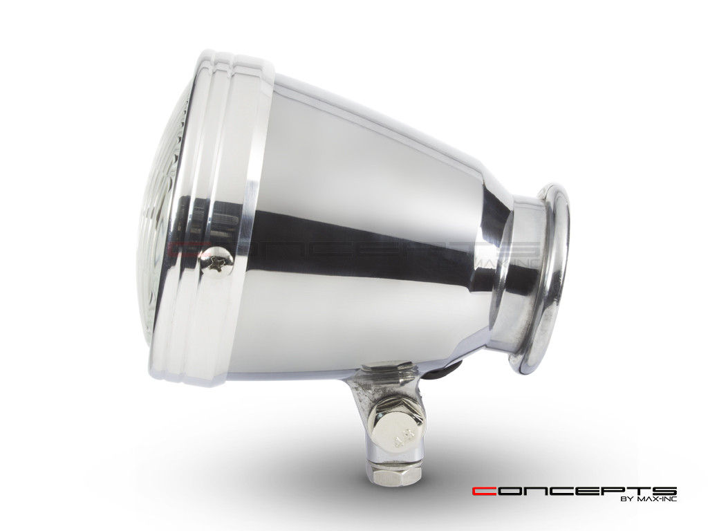 4.5" Polished Alloy Bottom Mount Vintage Style Universal Headlight