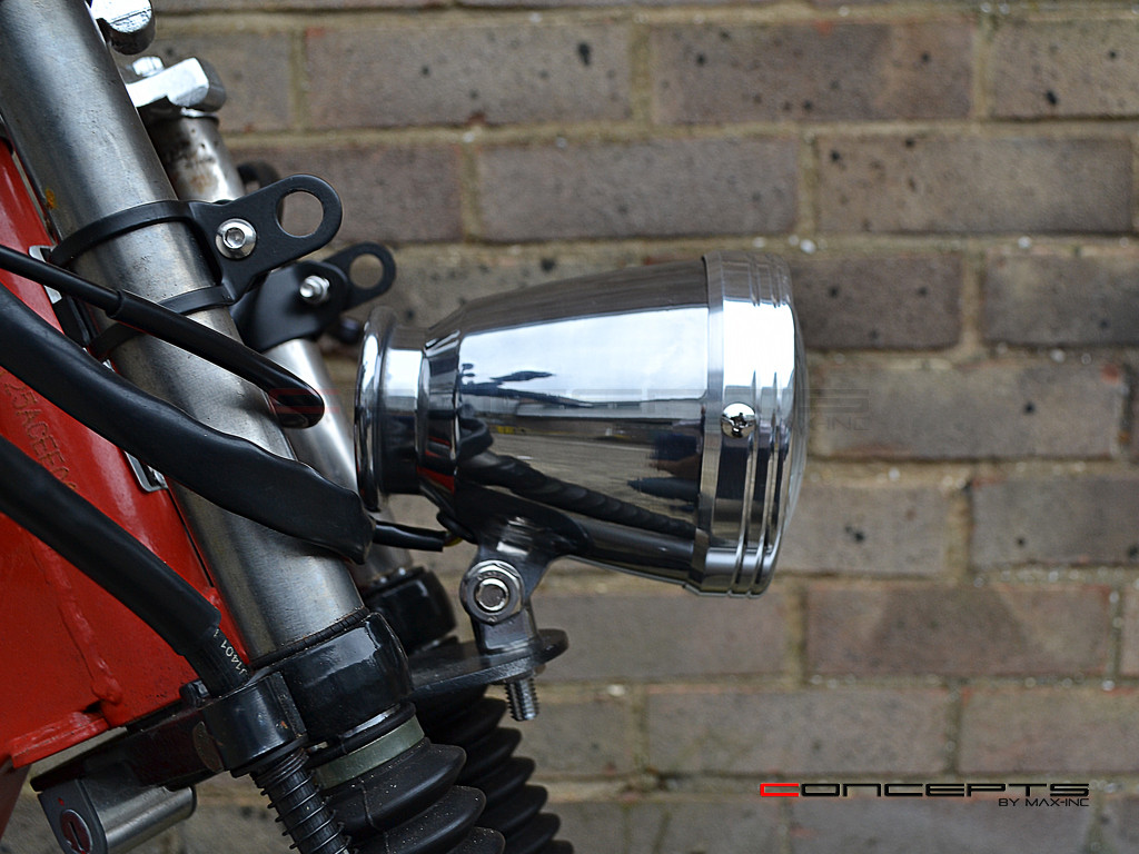 4.5" Polished Alloy Bottom Mount Vintage Style Universal Headlight