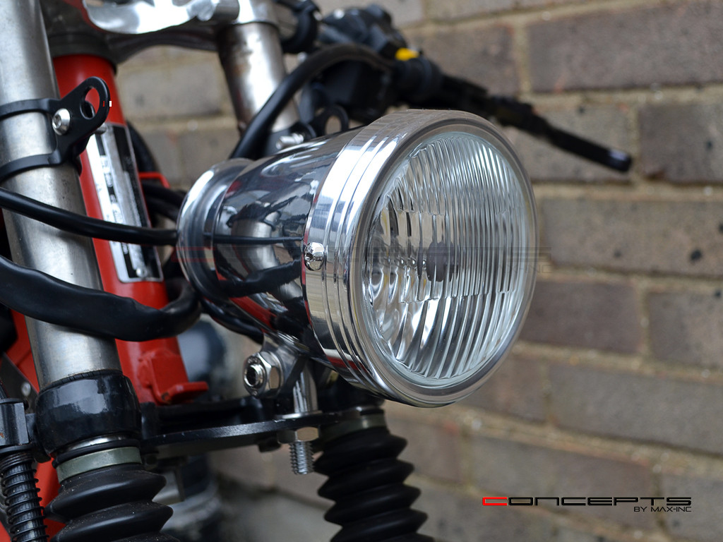 4.5" Polished Alloy Bottom Mount Vintage Style Universal Headlight