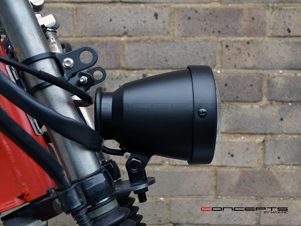 4.5" Matte Black Bottom Mount Vintage Style Universal Headlight