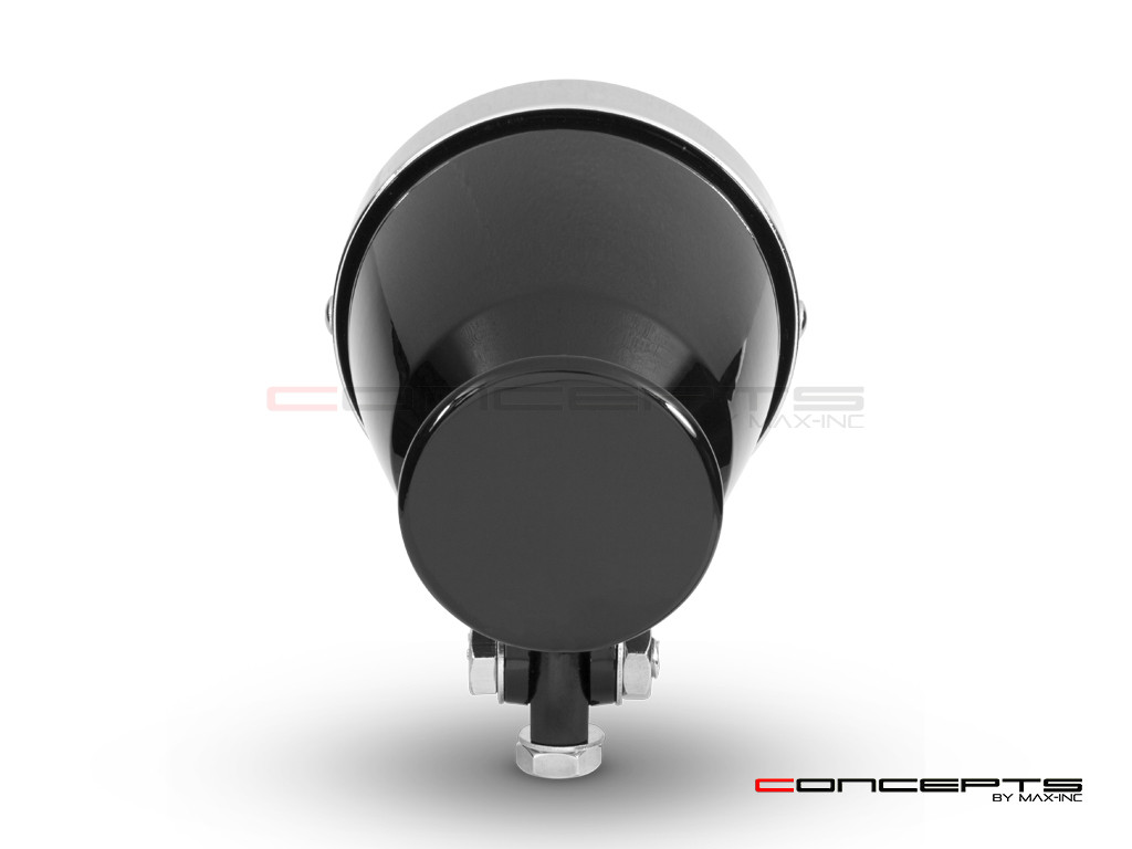 4.5" Gloss Black + Chrome Bottom Mount Vintage Style Universal Headlight