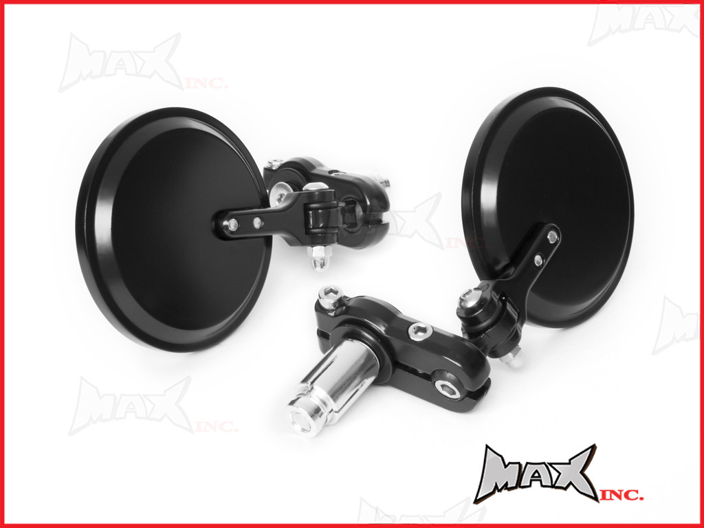 Black Round Aluminiun Folding Bar End Mirrors
