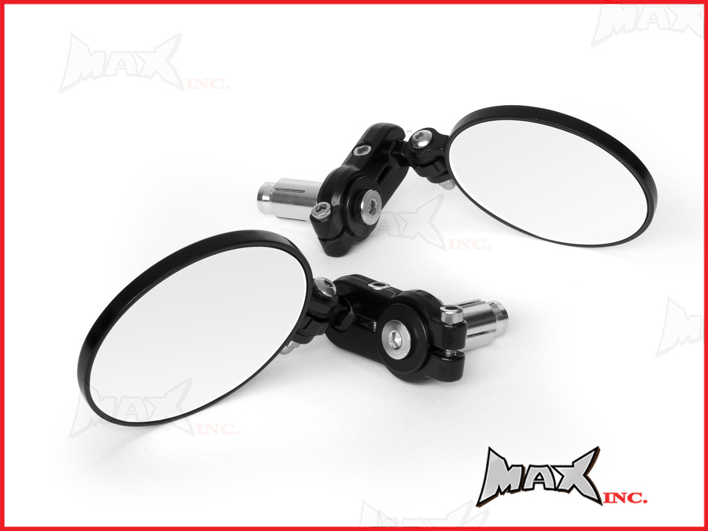 Black Round Aluminiun Folding Bar End Mirrors