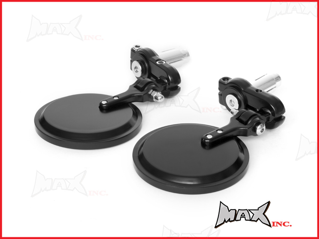 Black Round Aluminiun Folding Bar End Mirrors