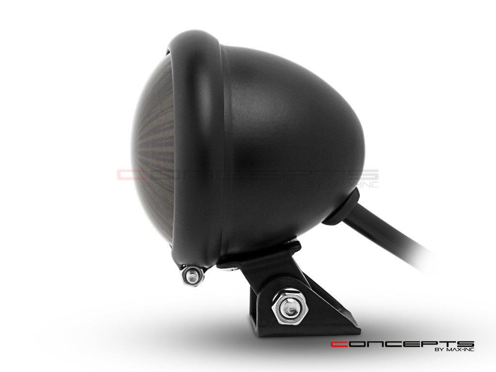 Matte Black Mini Bates LED Stop / Tail Light - Smoked Lens