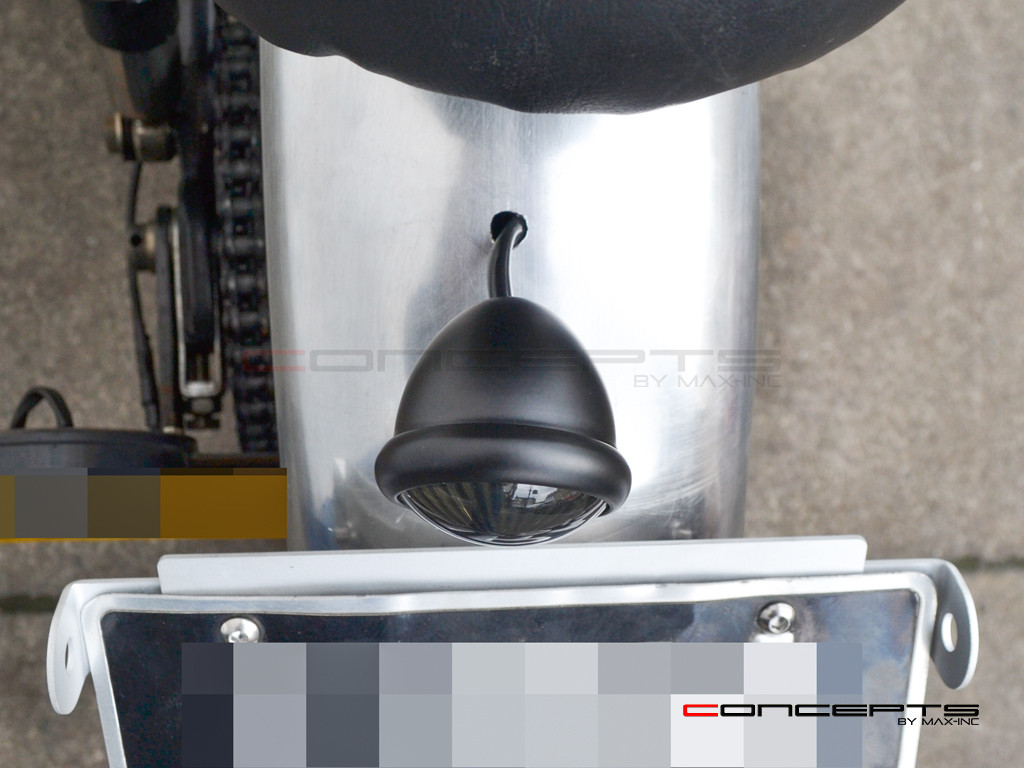 Matte Black Mini Bates LED Stop / Tail Light - Smoked Lens