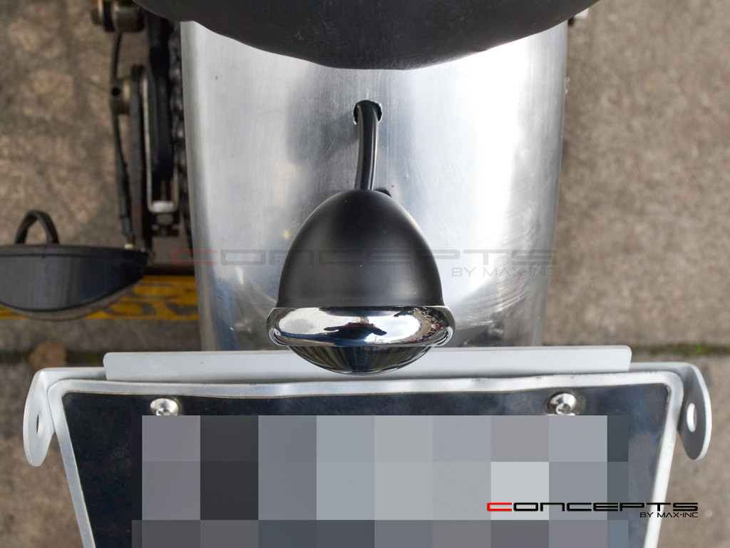 Matte Black + Chrome Mini Bates LED Stop / Tail Light - Smoked Lens