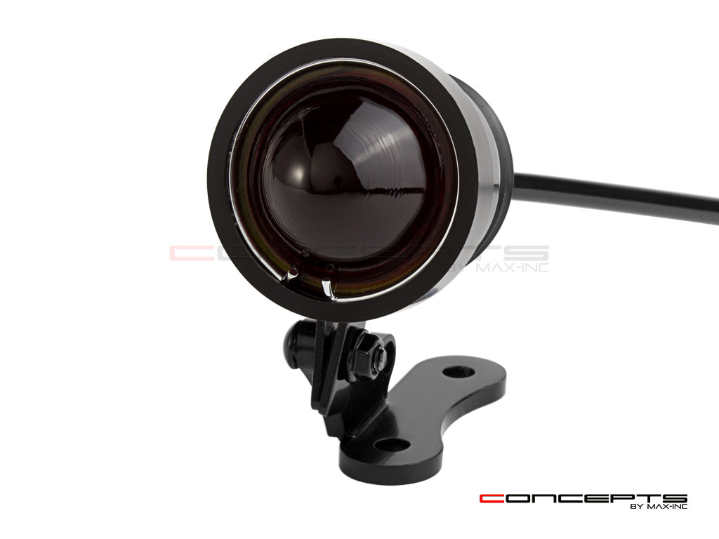 Black CNC Machined Aluminium Vintage LED Stop / Tail Light - Red Lens