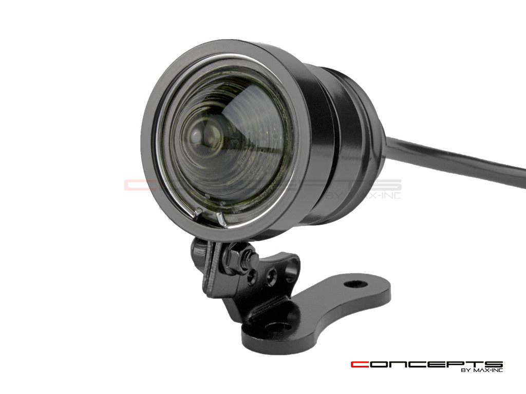 Black CNC Machined Aluminium Vintage LED Stop / Tail Light - Smoked Lens