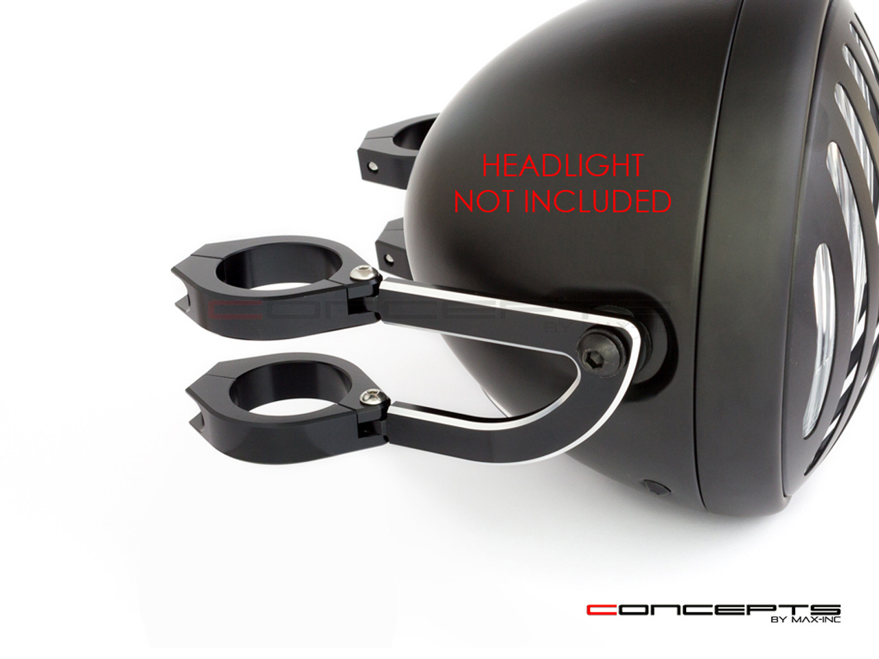 MAX Rogue Black + Contrast CNC Machined Headlight Brackets - 54/55mm Diameter