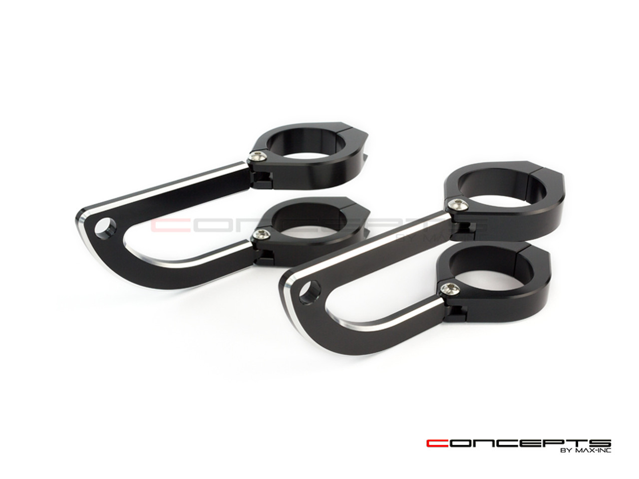 MAX Rogue Black + Contrast CNC Machined Headlight Brackets - 54/55mm Diameter