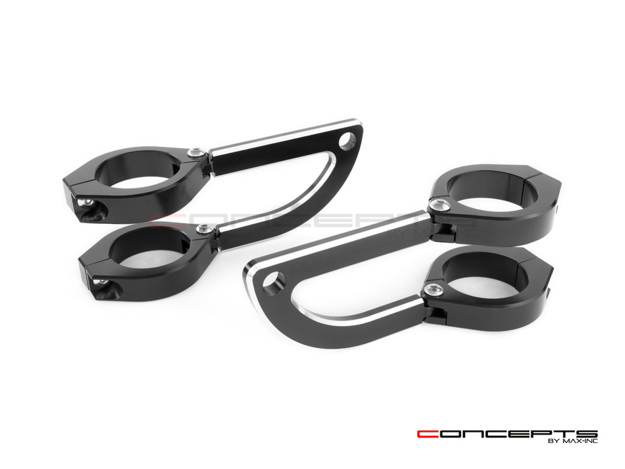 MAX Rogue Black + Contrast CNC Machined Headlight Brackets - 54/55mm Diameter