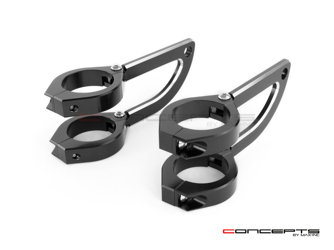 MAX Rogue Black + Contrast CNC Machined Headlight Brackets - 54/55mm Diameter