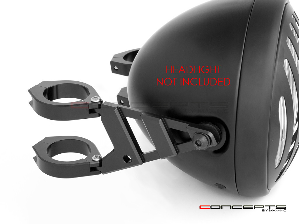 MAX Stomp Black CNC Machined Headlight Brackets - 42/43mm Diameter