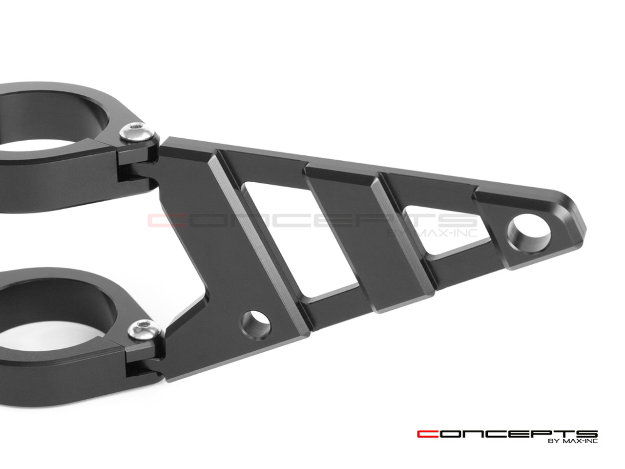 MAX Stomp Black CNC Machined Headlight Brackets - 50/51mm Diameter
