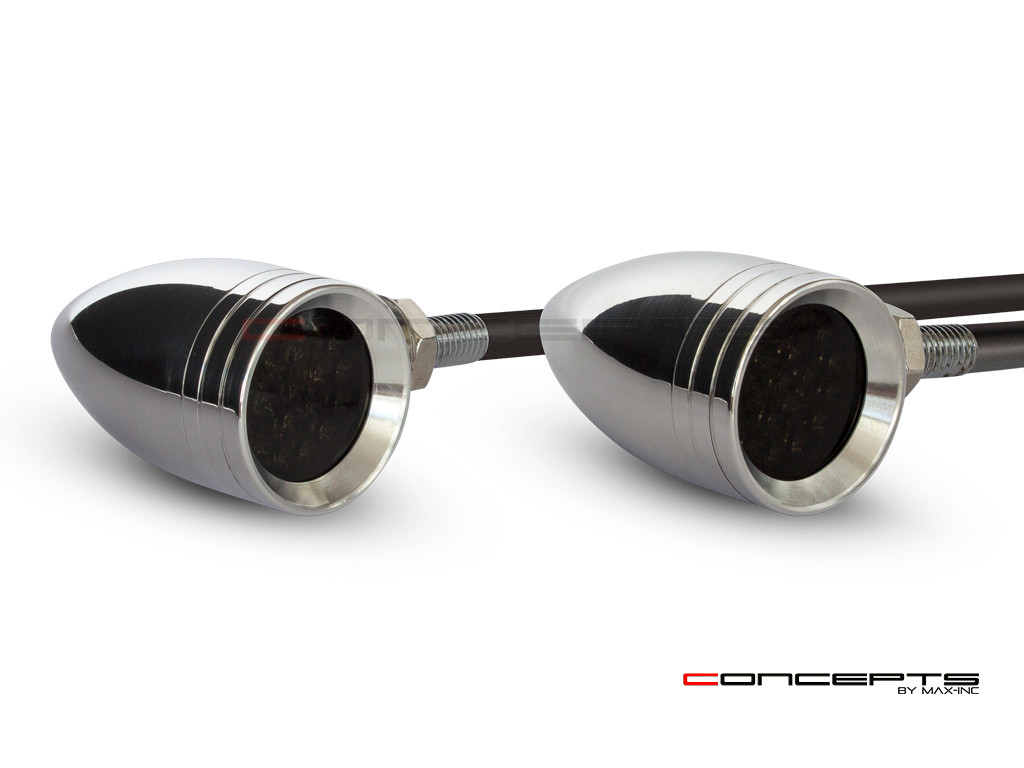 Chrome Alloy Custom LED Turn Signals / Running Lights - Smoked Lense