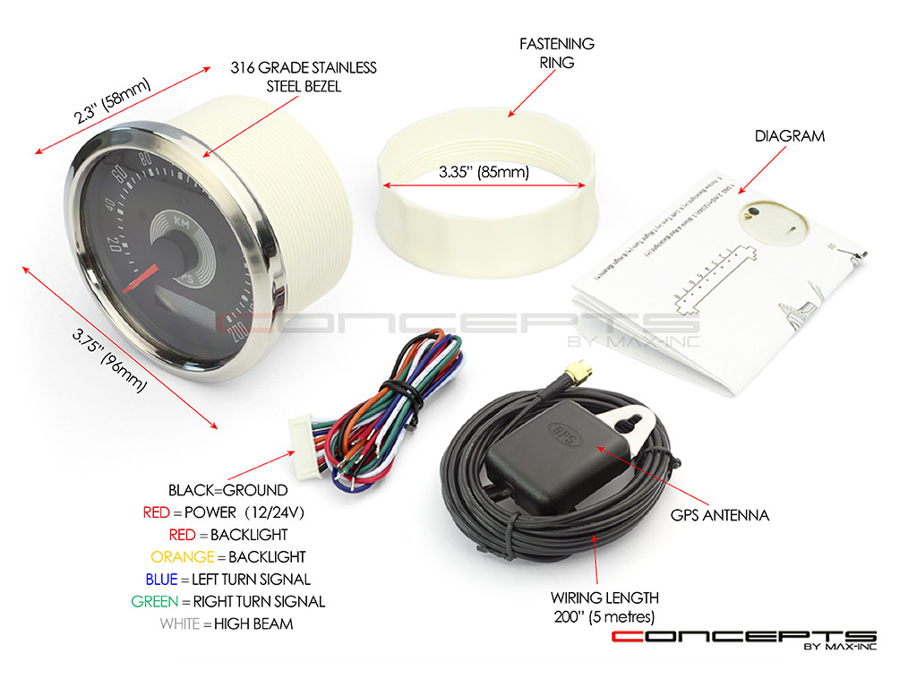 85mm Smiths Replica GPS Speedometer - KPH
