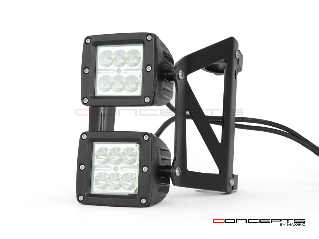 Black Dual Stacked Streetfighter LED Headlight - Available Fork Clamp Sizes 32 - 59mm