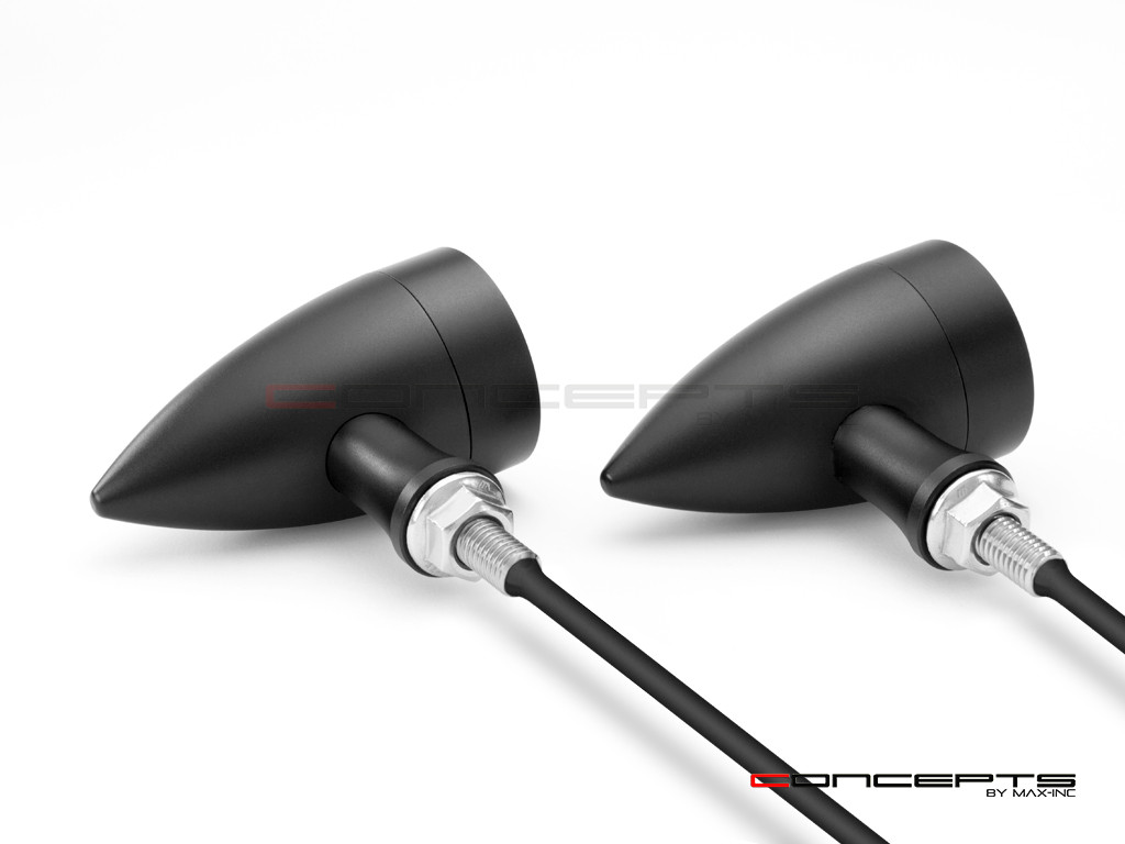 Black CNC Machined Billet Alum Custom Integrated LED Stop / Tail Lights + Turn Signals