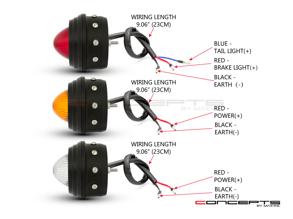 2.75" Universal Alum LED Stop / Tail Lights + Turn Signals + Reverse Lights - Set Of 6
