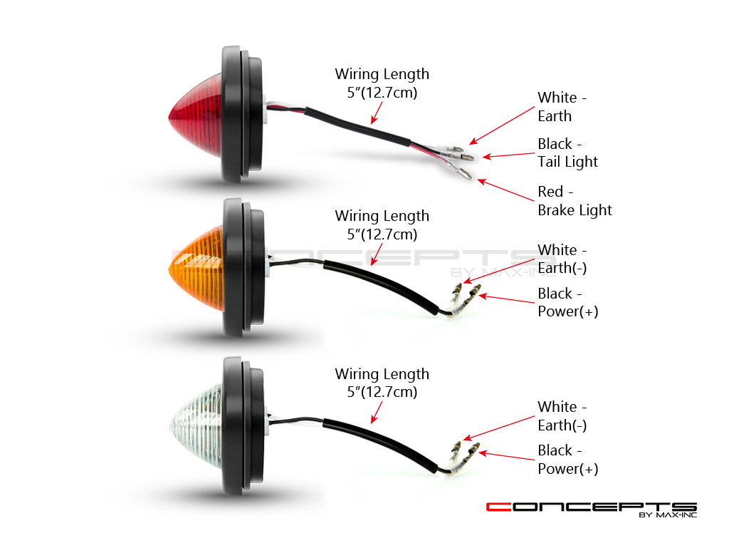 Flush Mount Beehive LED Stop / Tail Lights + Turn Signals + Reverse Lights - Set Of 6