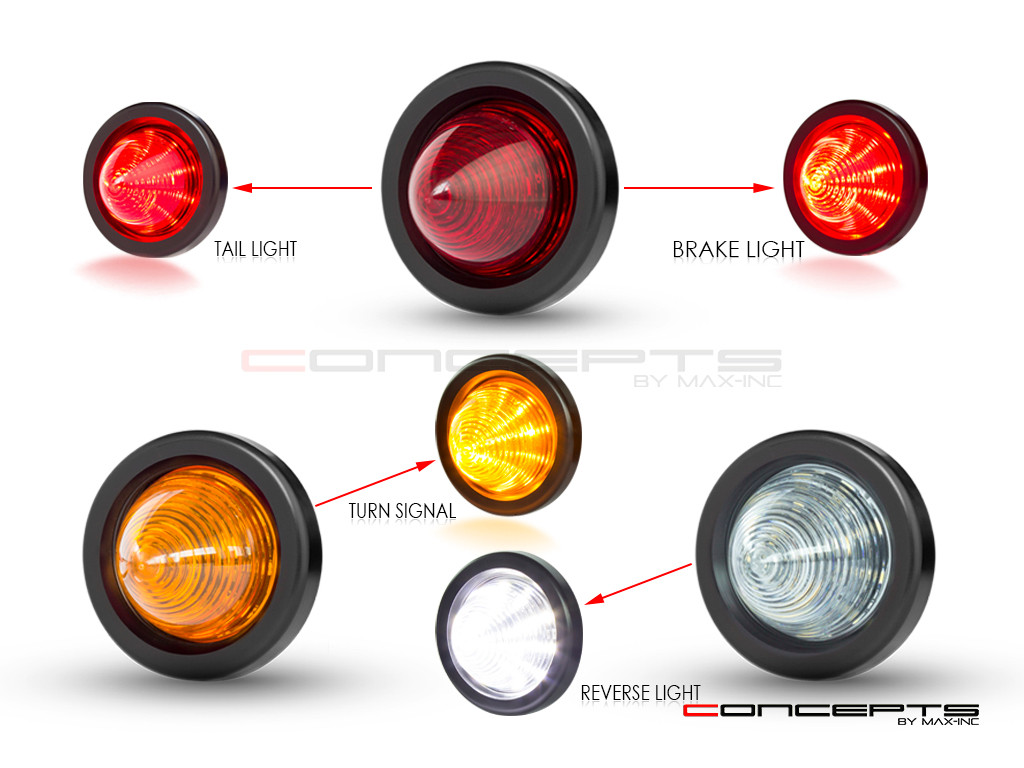 Flush Mount Beehive LED Stop / Tail Lights + Turn Signals + Reverse Lights - Set Of 6