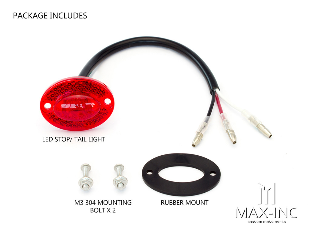 Universal Micro Oval LED Stop / Tail Light / Reflector