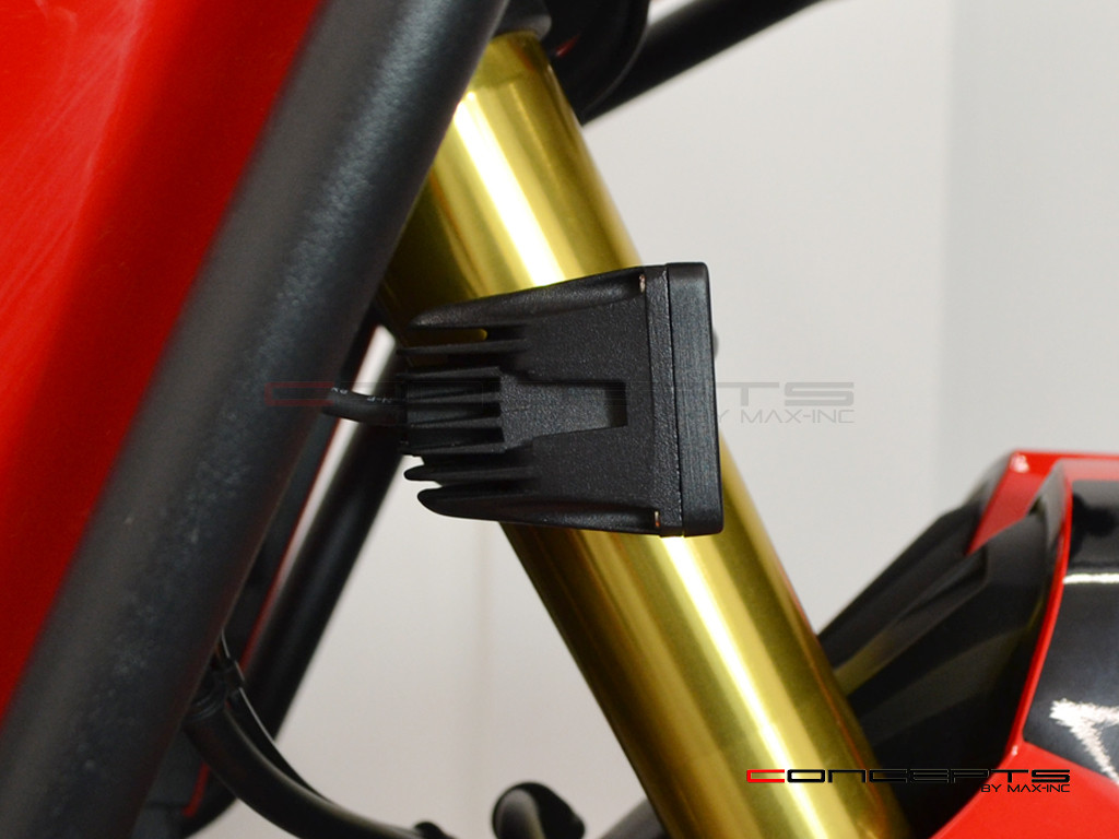 Cube 10W LED Spot Lights + Wiring Harness + Switch + Fork Clamps - 32/33MM
