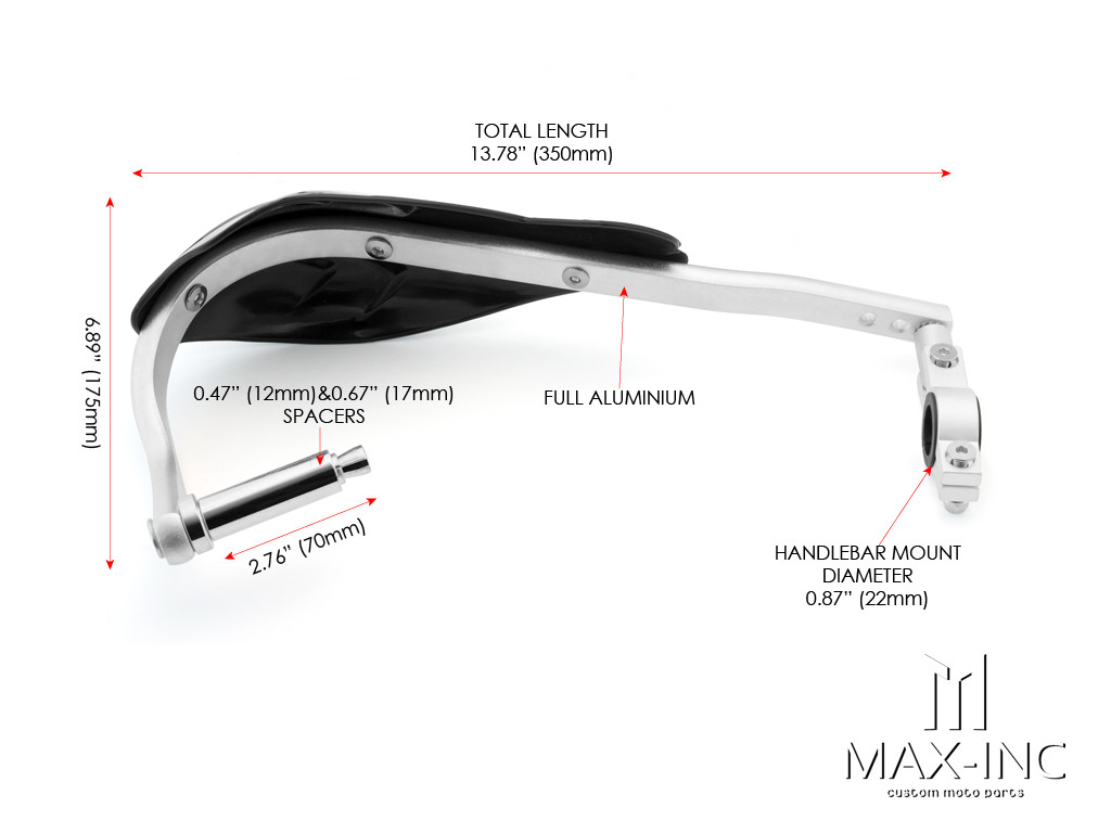 Black Universal Alloy / Plastic Hand Guards - Fits 7/8" Bars