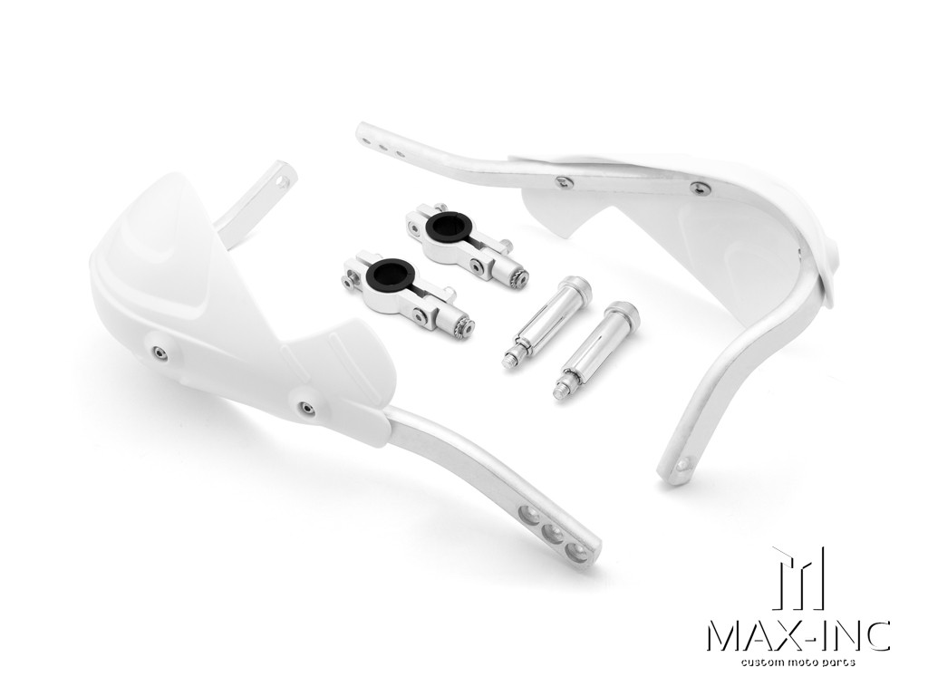 White Universal Alloy / Plastic Hand Guards - Fits 7/8" Bars