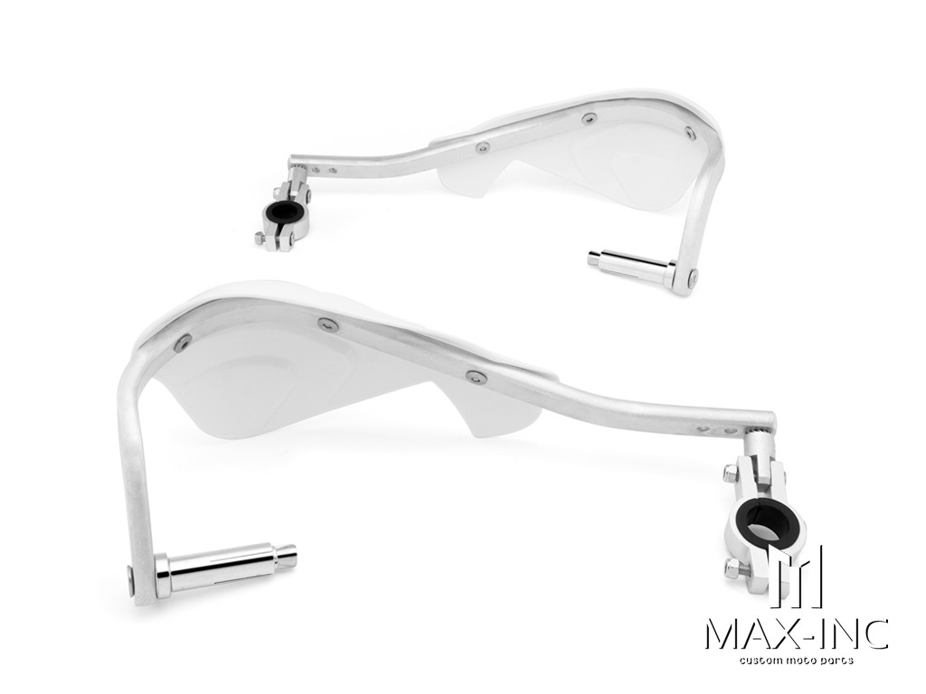 White Universal Alloy / Plastic Hand Guards - Fits 7/8" Bars