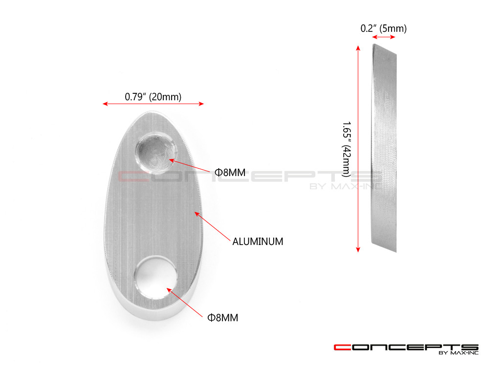 Harley Rear Rail Turn Signal Block Off Alum Adapter Plates