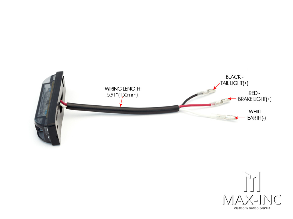 4" Cafe Racer Flush Mount LED Stop / Tail Light - Smoked Lens