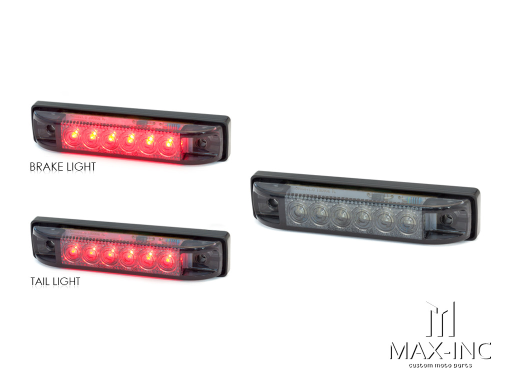 4" Cafe Racer Flush Mount LED Stop / Tail Light - Smoked Lens