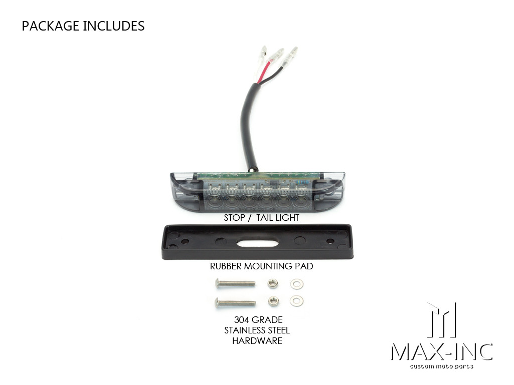 4" Cafe Racer Flush Mount LED Stop / Tail Light - Smoked Lens