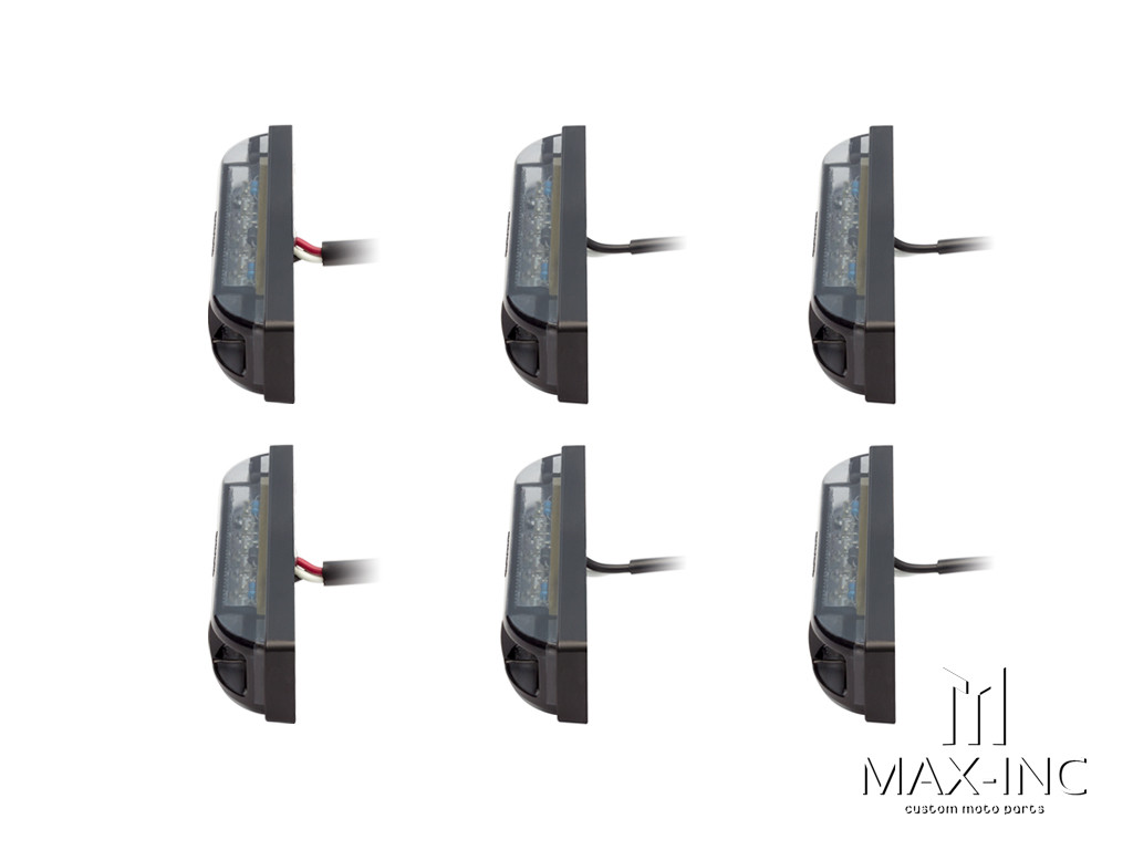 4" Flush Mount LED Stop / Tail Lights + Turn Signals + Reverse Lights - Set Of 6