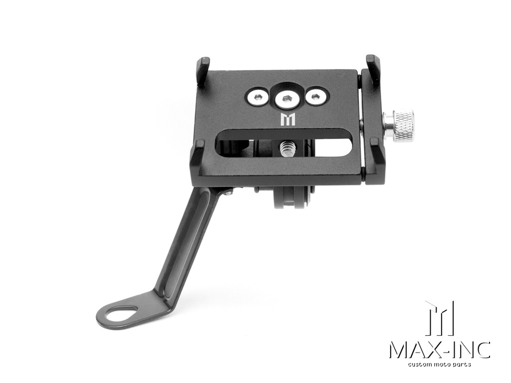 Billet Alum Motorcycle Handlebar + Mirror Mount Phone Holder