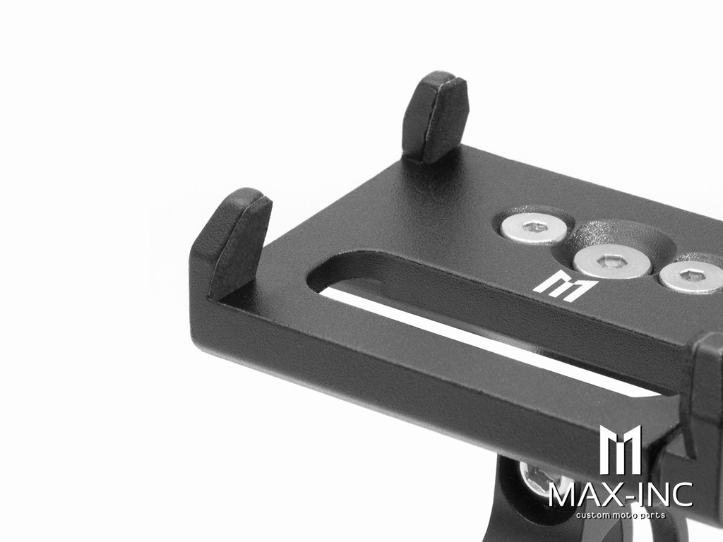 Billet Alum Motorcycle Handlebar + Mirror Mount Phone Holder