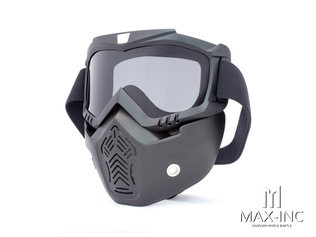  Open Face Helmet Bikers Full Face Mask / Goggles - Smoked Lens