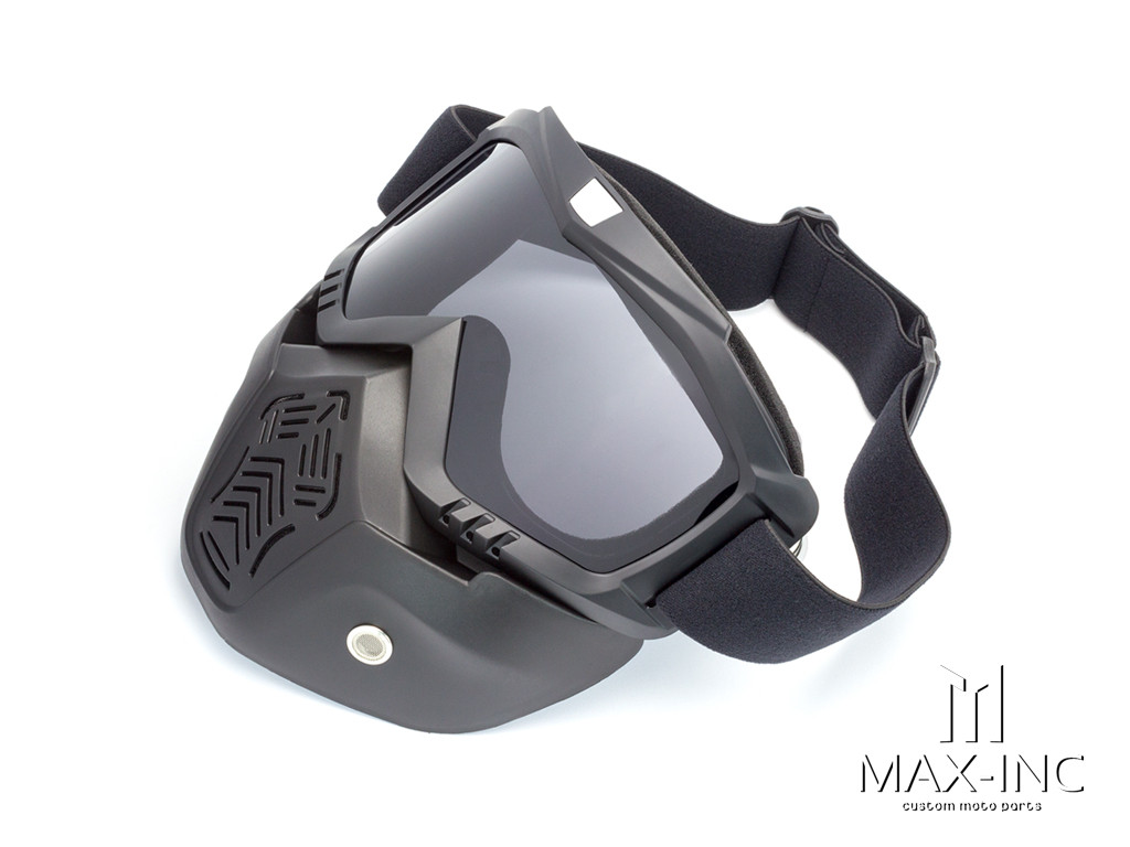  Open Face Helmet Bikers Full Face Mask / Goggles - Smoked Lens