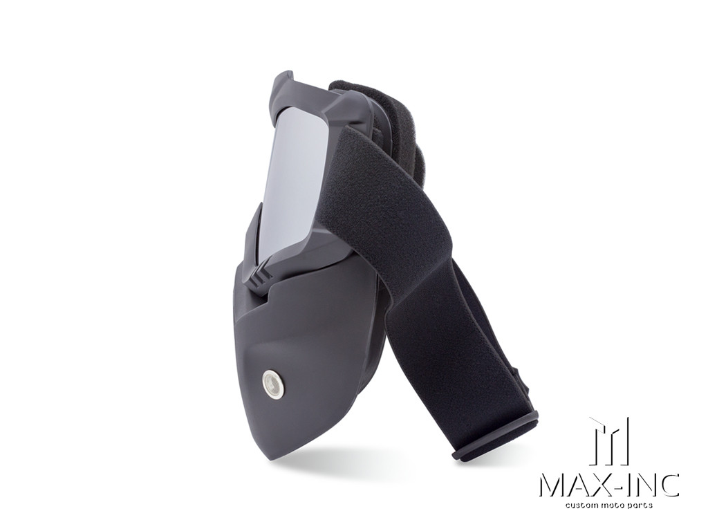 Open Face Helmet Bikers Full Face Mask / Goggles - Sliver Lens