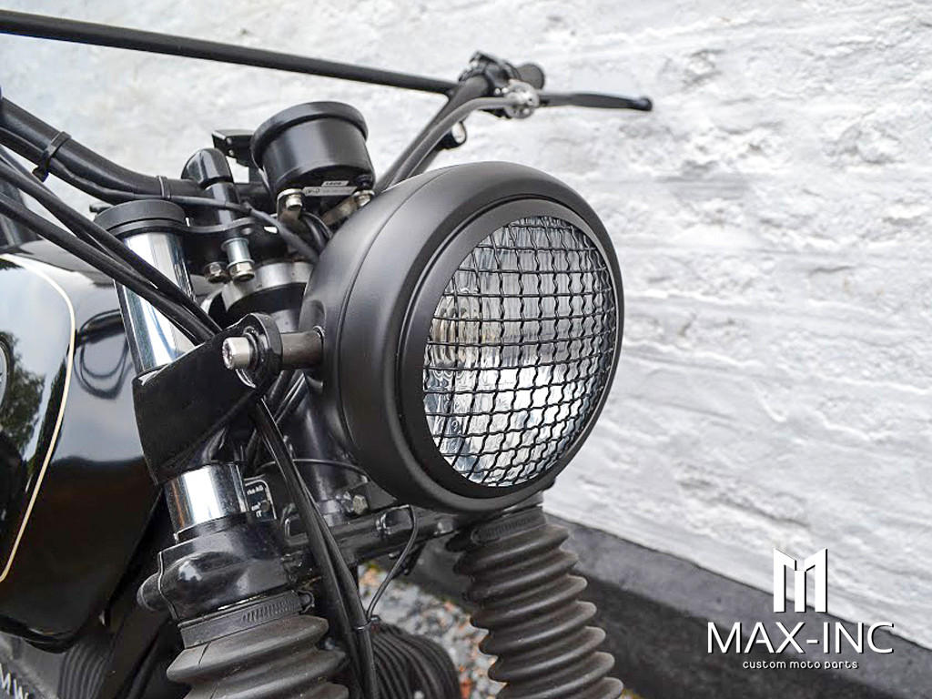 5.75" Black Mesh Grill Metal Headlight Cover