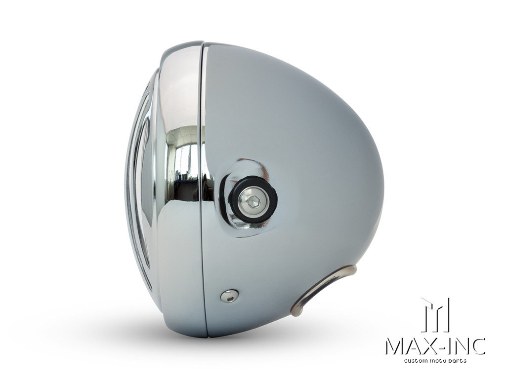 6" Chrome + Prison Grill Metal Classic Headlight