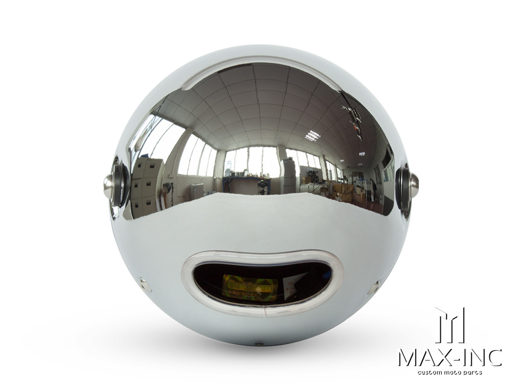 6" Chrome + Prison Grill Metal Classic Headlight