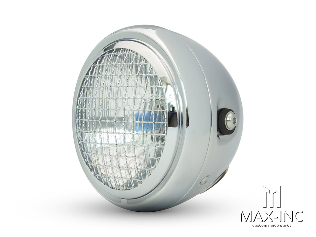 6" Chrome + Mesh Grill Metal Classic Headlight