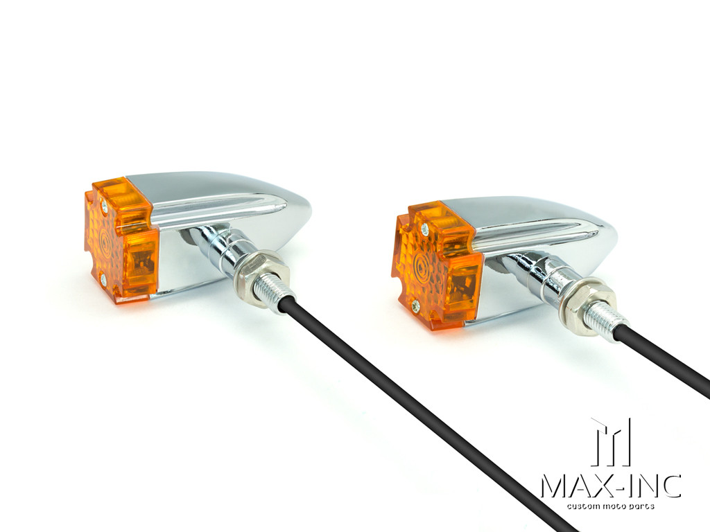 Maltese Cross Chrome Alloy Custom LED Turn Signals