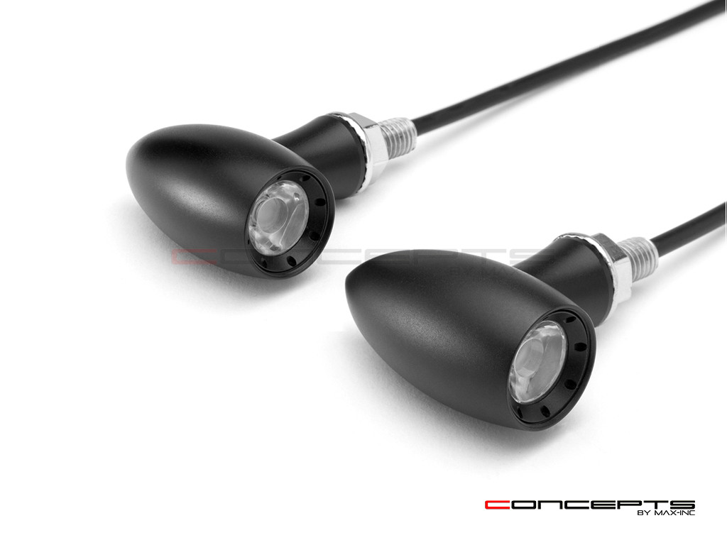 MAX LADZ Black CNC Machined Alum Mini LED Indicators / Turn Signals + Running Lights